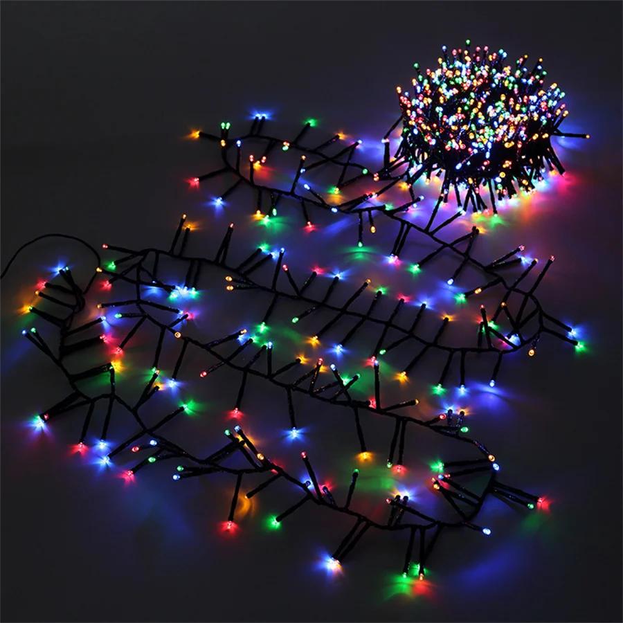 25M 2000 LED Christmas Cluster Light Outdoor Waterproof Christmas Firecrackers String Light 8 Modes Christmas Fairy Lights Decor