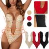 Lenjerie de corp fără spate, dresuri sexy cu tanga fără cusături, sutien pentru modelarea corpului fără spate