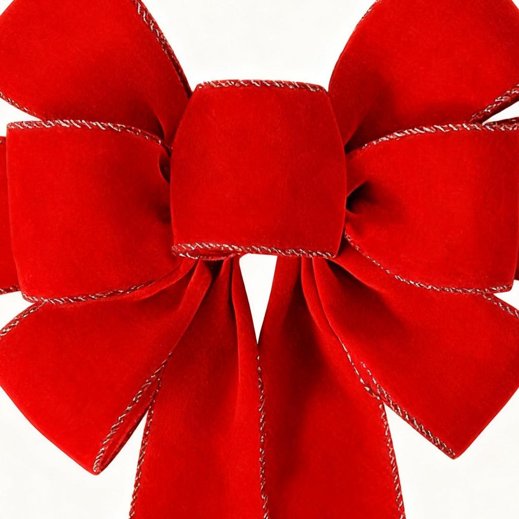 Bows For Christmas Tree Large Red With Glitter Gold Edge Velvet Bows For Christmas Tree Decorations For Indoor Outdoor Wall