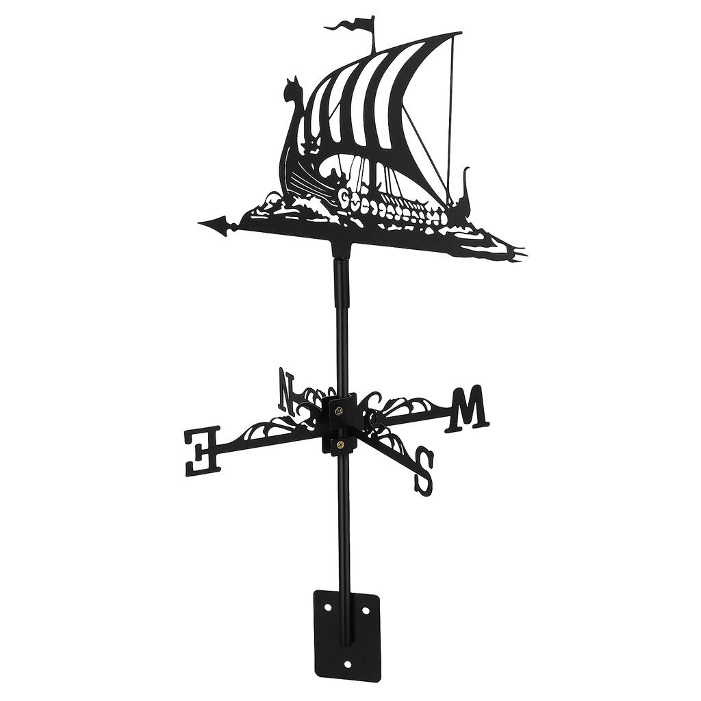Sailboat Iron Weather Vane Garden Decoration Yard Metal Wind Direction Indicator Roof Lawn Patio Decorative Stakes Wind Spinners