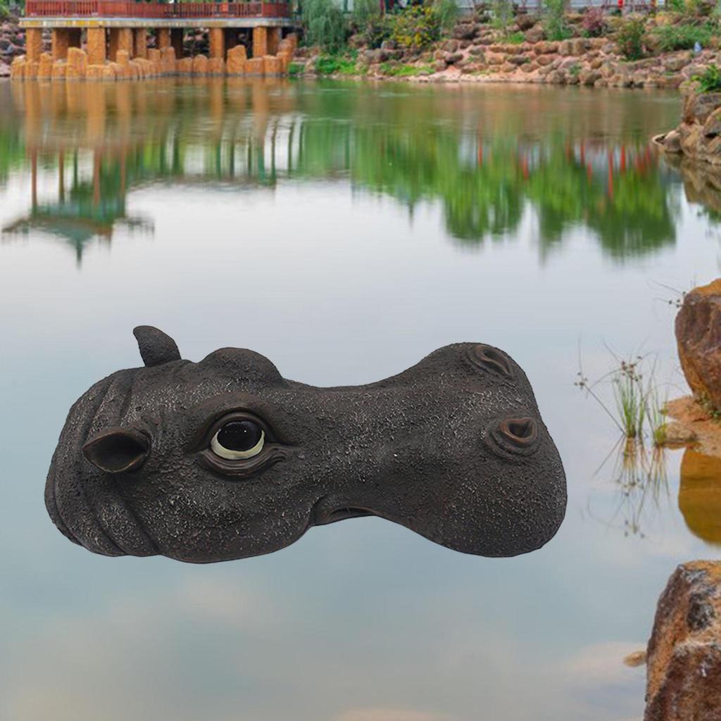 Creative Floating Hippo Head Decoy Pool Floater Ornaments Animals Statue for Water Crafts