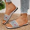 Fashion Big Size Comfortable Bottomed Sandals Women 2024 Lightweight Rhinestone Versatile Casual Open Toe Women Slippers Slides Women