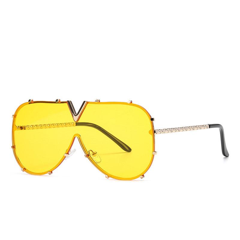 Luxury Brand Designer Oversized Pilot Sunglasses Women Men Fashion Metal Bead Temple Sun Glasses For Female Eyewear Uv400 Shades