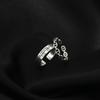 Elegant S925 Pure Silver Roman Numeral Ring Adjustable Open Finger Ring For Women
