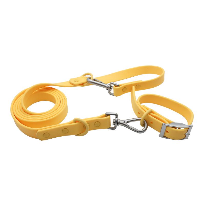 Pet Collar Leashes Set Waterproof Soft Adjustable Pet Collar Dog Leash Outdoor Walk Rope Supplies