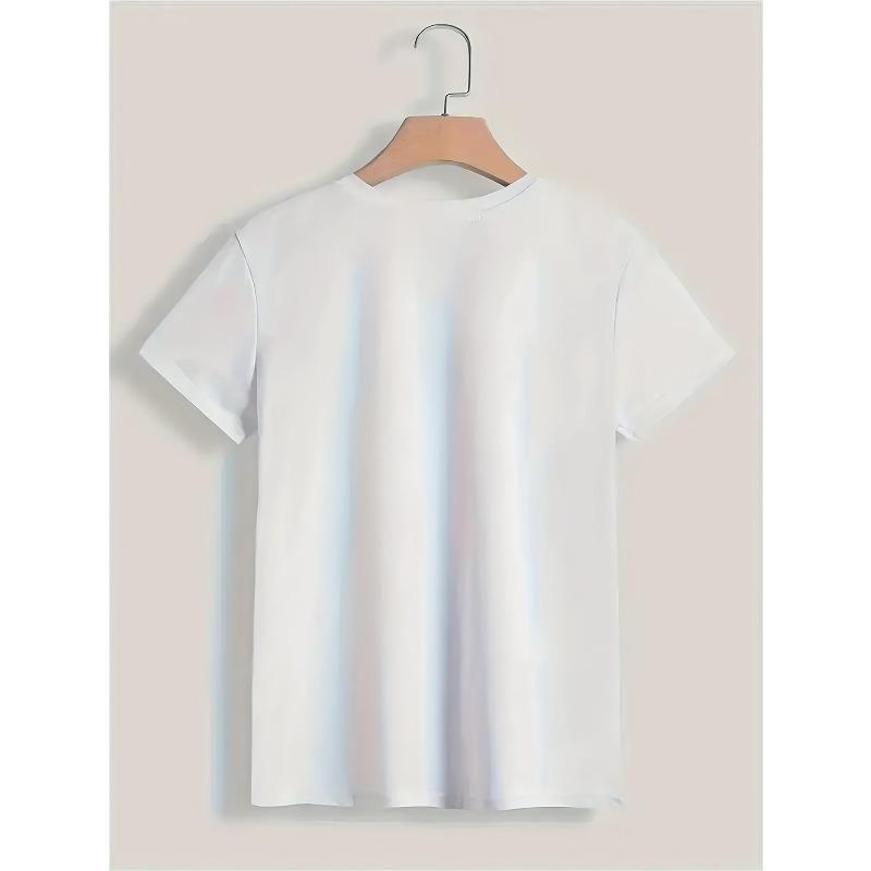 Europäische Größen Herren Hustle Grafikdruck Weißes T-Shirt | Lässiges Kurzarm-Rundhals-T-Shirt, Ganzjahreskomfort