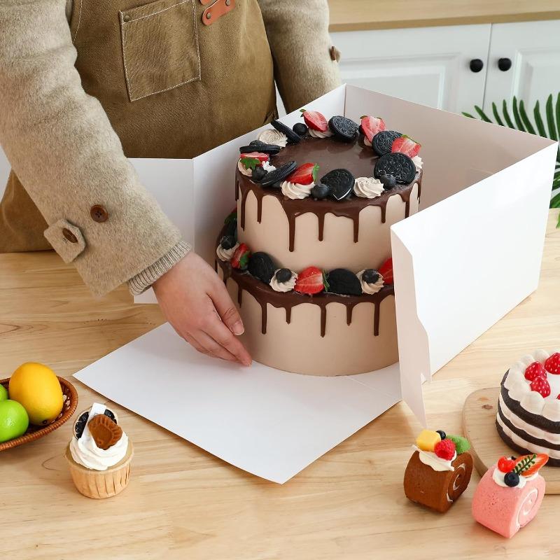1/3/5PCS White Bakery Boxes with Window Disposable Birthday Cake Paper Boxes Fold Cake Boxes Cookies Pastry Cake Storage Box