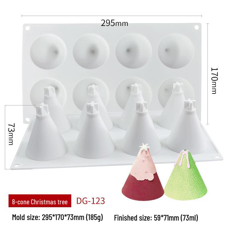 Shenhong Christmas Silicone Mold: 6-Cavity Tree & Santa Decorations for Mousse Cake and Chocolate Baking