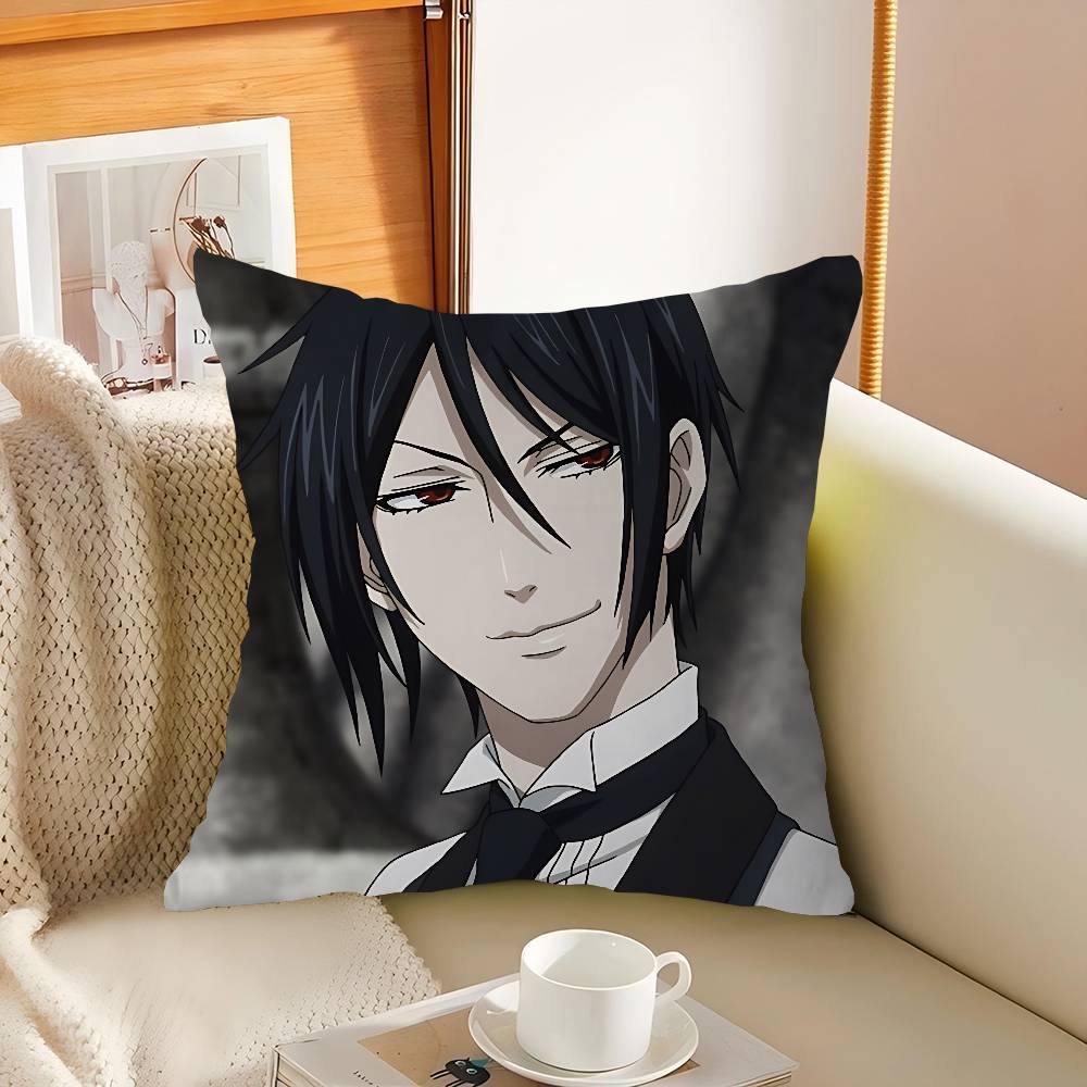 B-Black Butler Kissenbezug für Schlafzimmer und Wohnzimmer Sofa Dekokissenbezug 12x12Inch