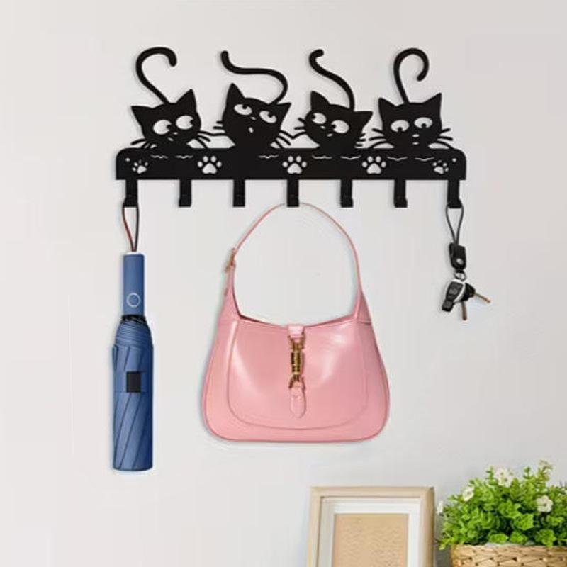 Iron Wall Hook Rack Metal Letter Key Holder Entryway Coat Towel Hanger Home Storage Organizer 22 Designs