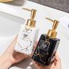 Ceramic Soap Dispenser Marble Detailing Liquid Container For Hand Wash Shampoo And More Refillable