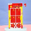 Heart-Shaped Chinese Flag Face Stickers: Small, Five-Star Red Flag Design for Kids