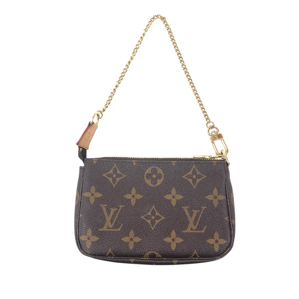 Used Louis Vuitton Monogram Mini Chain Pochette Accessoires Bag M58009
