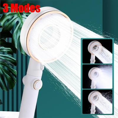3 Modes Adjustable Showerheads High Pressure Shower Head Water Saving OneKey Stop Water Spray Nozzle Bathroom Faucet Accessory