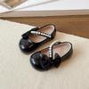 Mädchen Ballerinas mit Schleife und Perlen - Frühling/Herbst 2026, Weiche Ledersohle, Ideal für Auftritte & Tanz