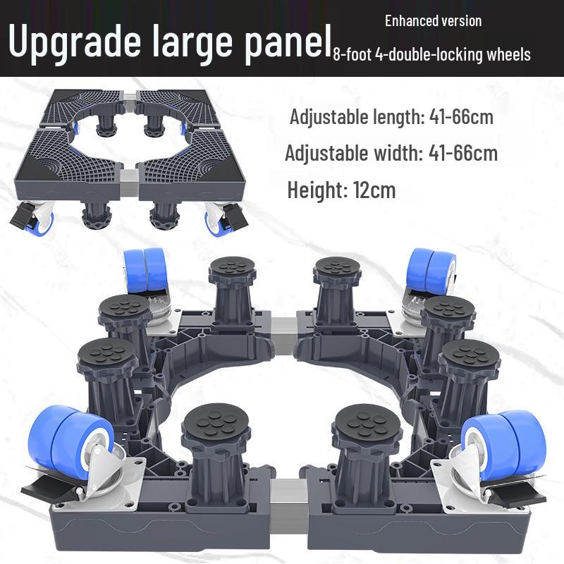 Grauer Verstellbarer Mobiler Waschmaschinenständer mit Rädern und Bremsen