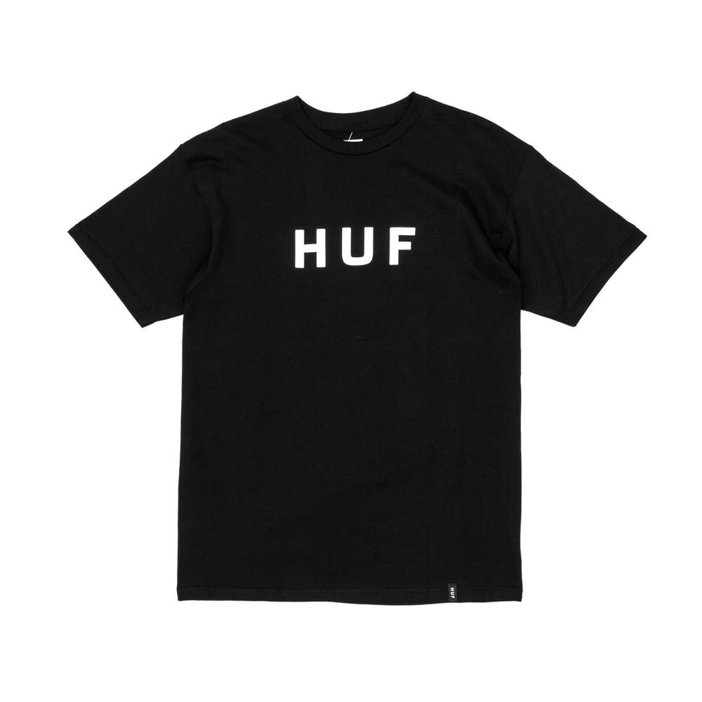 

Черная футболка унисекс с оригинальным логотипом Huf