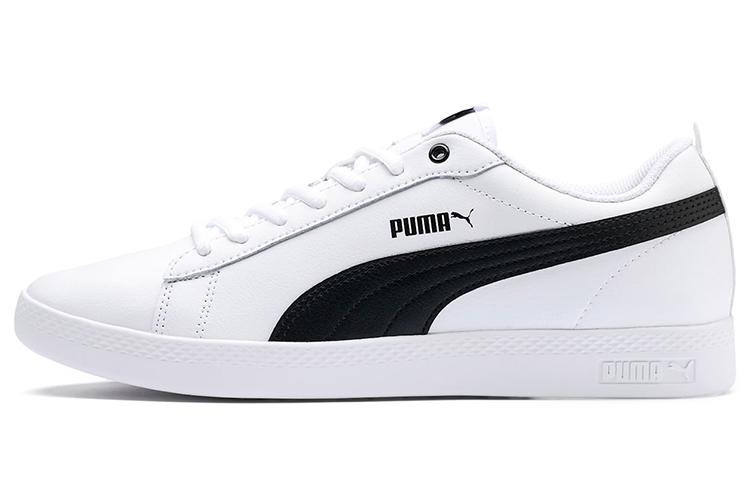 PUMA Smash V2 Leather White Black Women s 365208-01 36