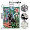 Frameless Pearl Painting DIY Kit Elegant Black Cat with Colorful Flowers 3D Sparkling Bead Canvas Relaxing Creative Craft for Art Lovers