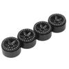 4Pcs 2.2 Inch Wheel Hubs Aluminum Alloy Wheel Hubs for 1 10 Remote Control RC Rock Crawler Car Black