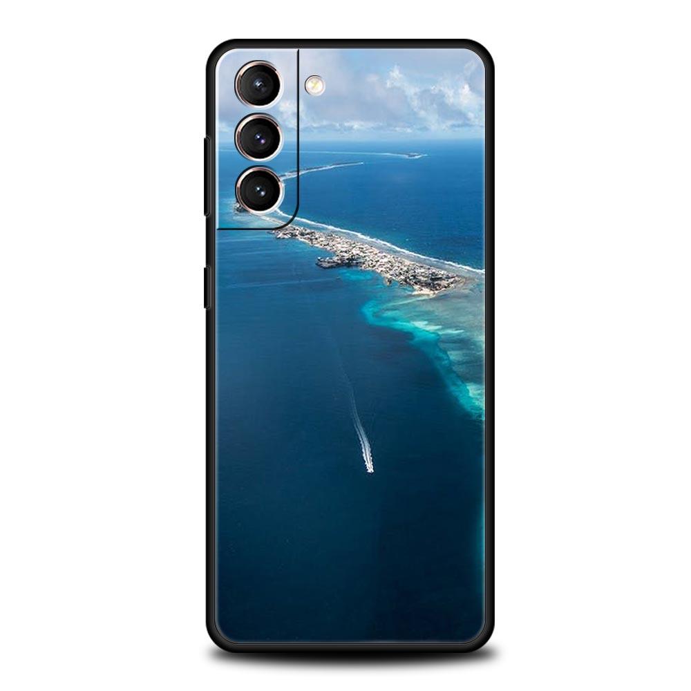Marshall Islands Flag Soft Phone Case For Samsung Galaxy S25 Edge S24 Plus S23 FE S22 S21 S20 Ultra 5G S10 Black Protect Cover