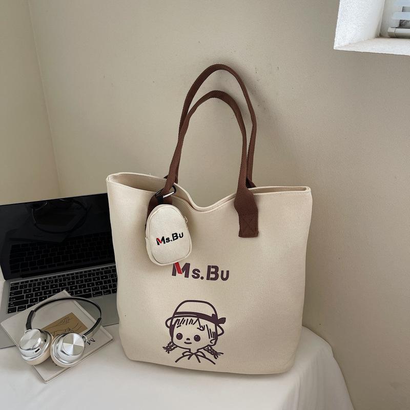 

Вместительная сумка-тоут для поездок на работу женская 2025 лето новая модная простая холщовая сумка ленивый ветер на плечо под мышку no pendant темно-коричневого