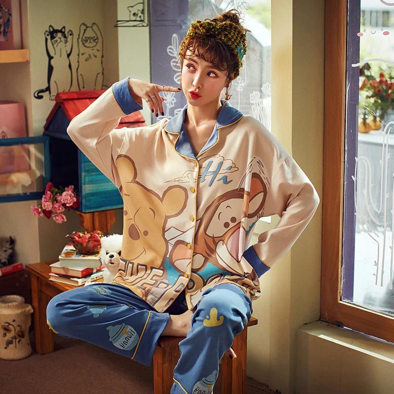 

Pajamas Spring Casual Two-piece Set Home Clothes Disney Home Clothes Cartoon Pajamas M