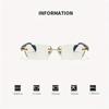 Fashion Harajuku Style Myopia Glasses 0~400 Men Women Anti Radiation Cutting Anti Blue Light Rimless Presbyopia Eyewear