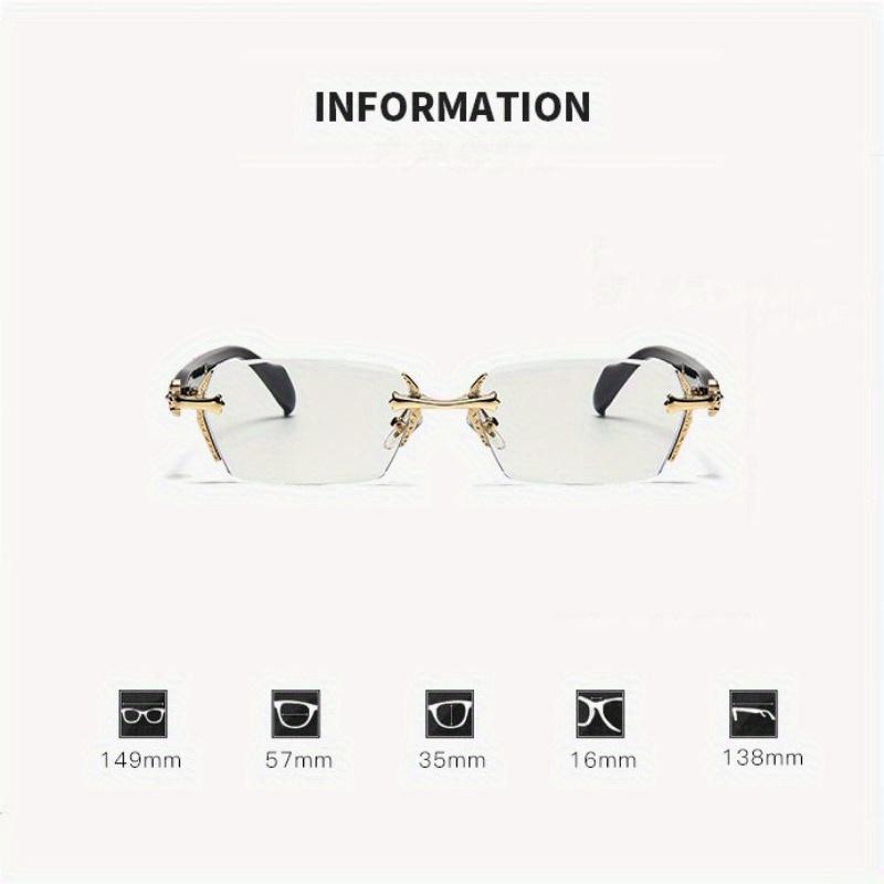 Fashion Harajuku Style Myopia Glasses 0~400 Men Women Anti Radiation Cutting Anti Blue Light Rimless Presbyopia Eyewear