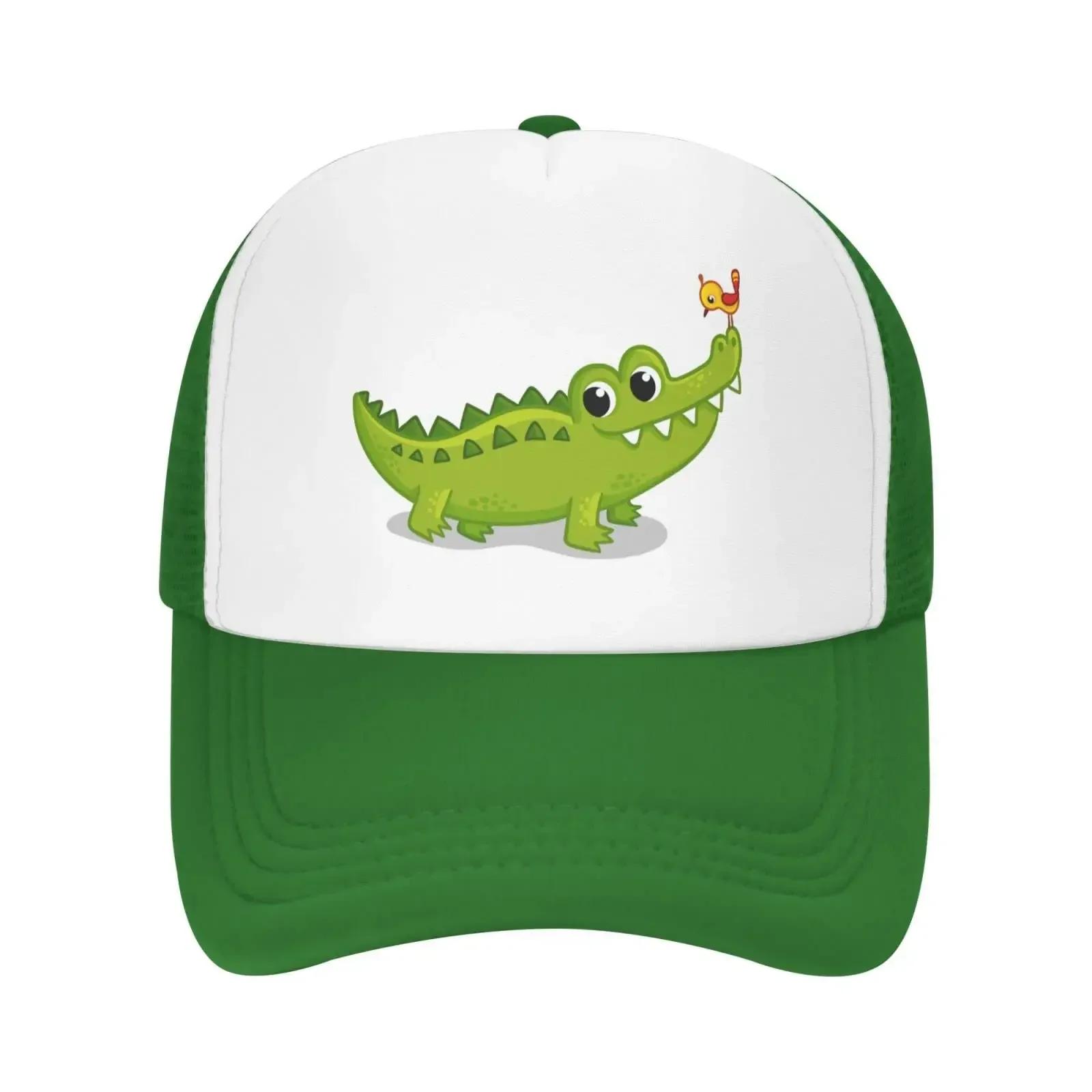 

Mesh Dad Hat Adjustable Washed Cute Crocodile Bird Green Baseball Dad Cap Funny Distressed Ball Trucker Cap for WoUnisex Unisex Unisex One Size