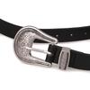 New European and American Western Buckles Ancient Silver Carved Retro Pin Buckle Versatile Women's Belt Black Accessories Belt