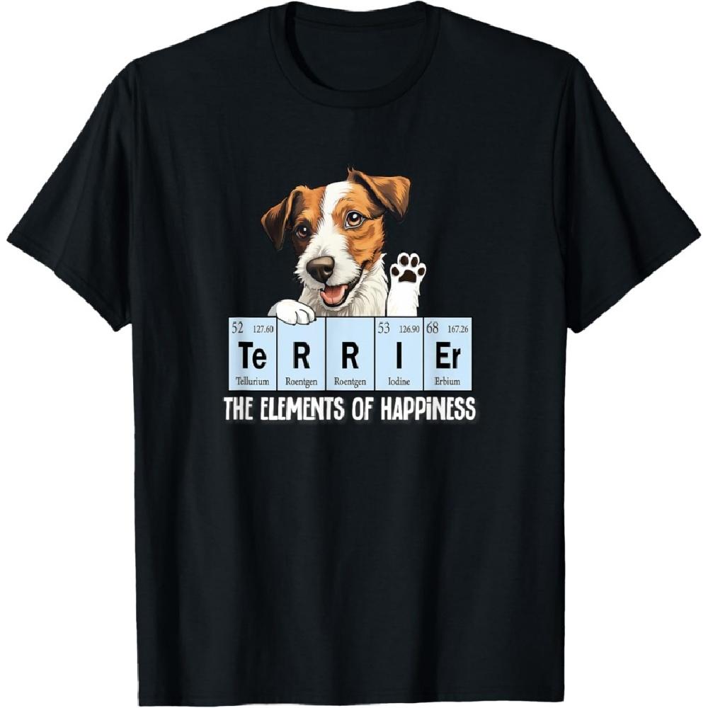 Смешные Элементы Счастья Парсон Рассел Терьер Любитель Собак Футболка S
