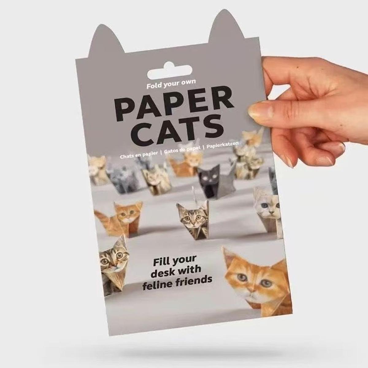 

50 Sheets Diy Origami Paper Cats 5 Breeds Fun Handmade Folding Paper Set Cute 3D Table Decoration Plaything For Kids Adults Beginners Gift