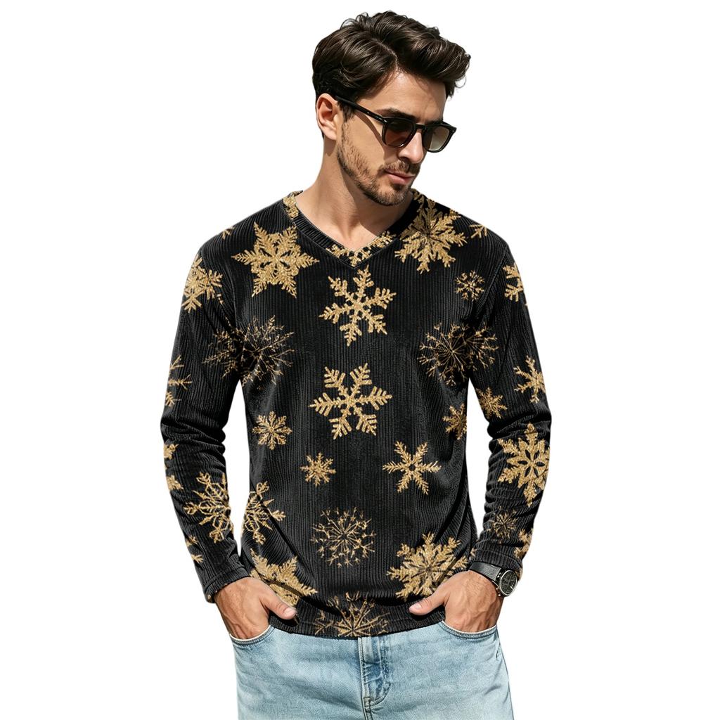 Men's Casual Loose Fit V-Neck Top