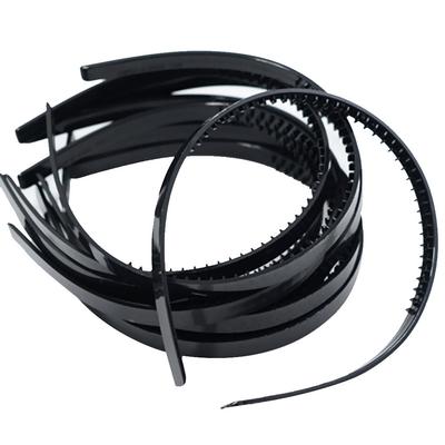 10pcs 10mm Slim Narrow Plastic Alice Head Bands DIY Hair Accessory Black