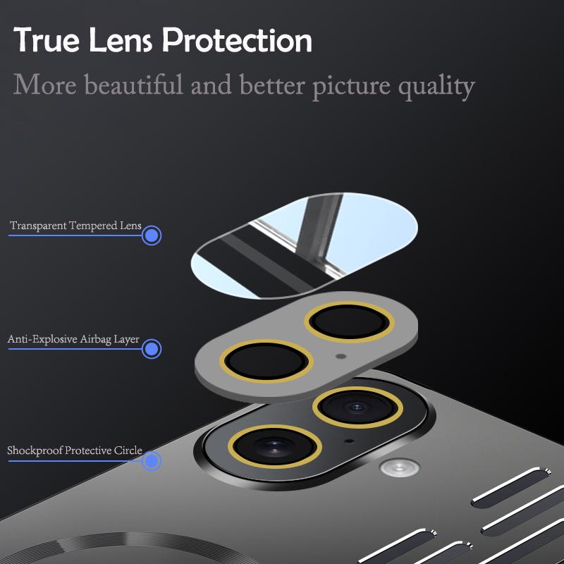 Hard Metal Heat Dissipation Magnetic Wireless Charging Cover For iPhone 16 15 Pro Max Plus 16E 16Pro Cool Protective Back Case
