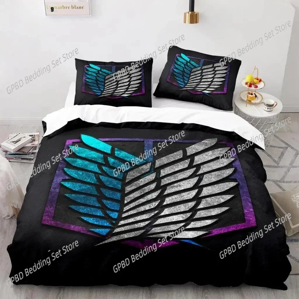 Luxury  New 3D Print Anime Attack On Titan Bedding Set Single Twin Full Queen King Size Bedding Set Duvet cover Sets Home