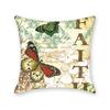 Hug Literary Retro Butterfly Flower Print Pillow Home Bedroom Sofa Decorative Cushion Cushion Cover