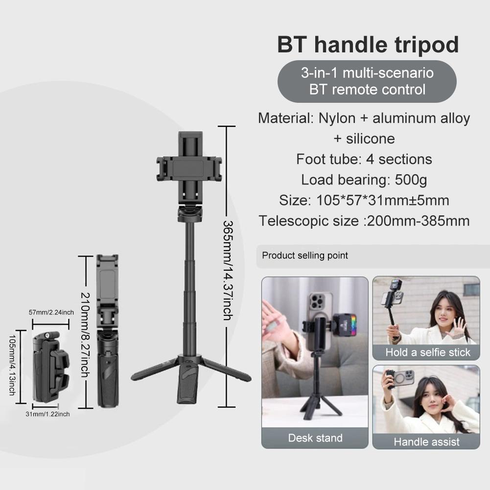 Portable Phone Tripod with Wireless Remote Extendable Tripod Stand Phone Holder for Photograph Live Streaming Video Recording