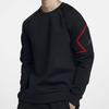 Jordan Space Cotton Crewneck Sweatshirt with Arm Mini Logo Men Sweatshirt Black 939945-010