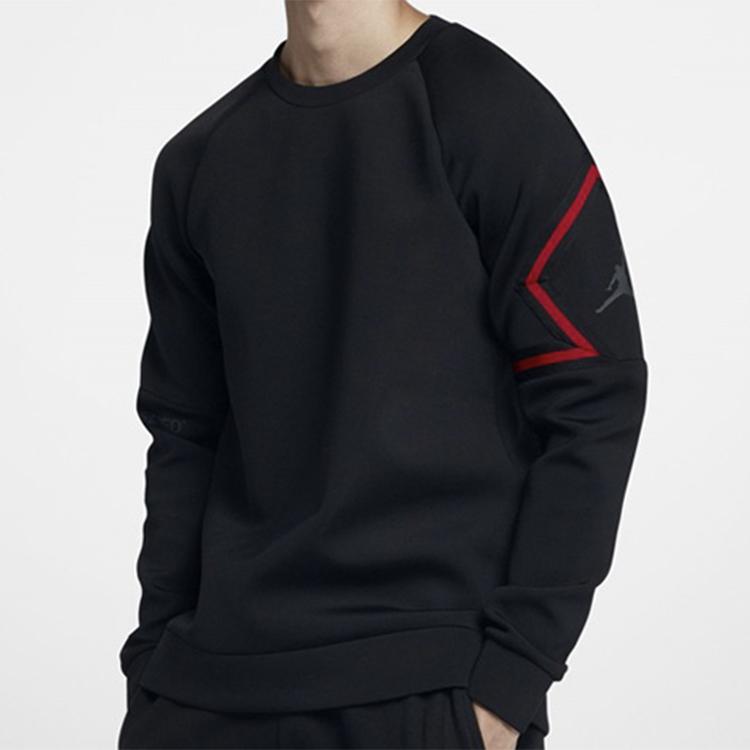 Jordan Space Cotton Crewneck Sweatshirt with Arm Mini Logo Men Sweatshirt Black 939945-010