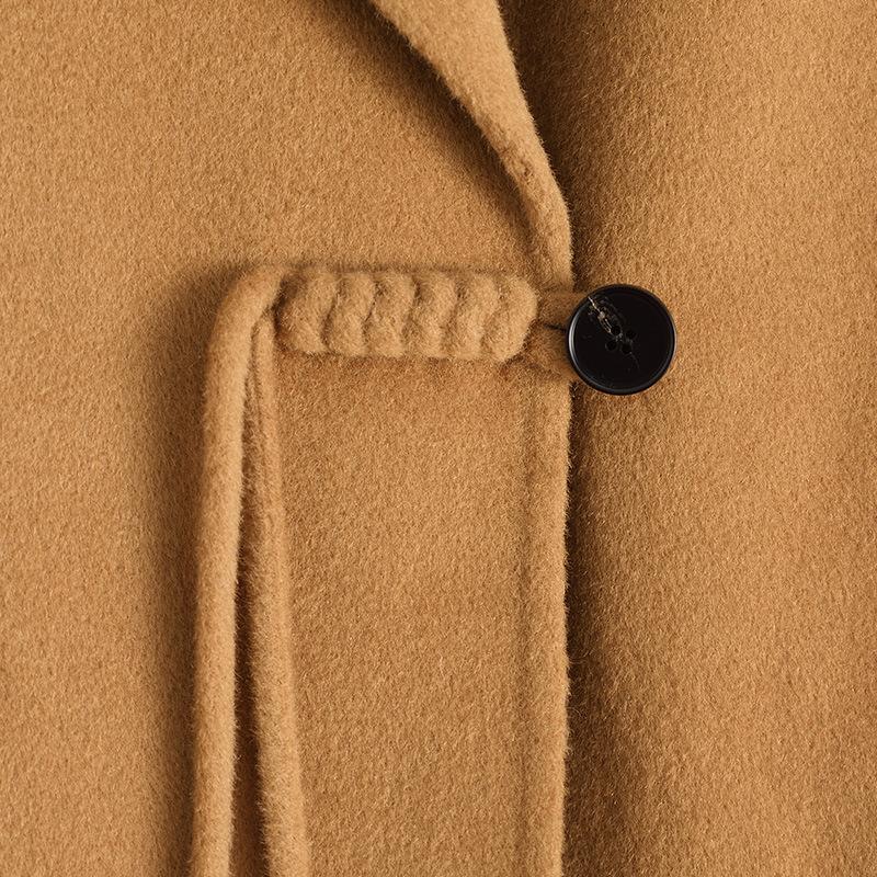 Autumn and winter new double-sided wool coat for women's medium and long loose pure woolen coat for women