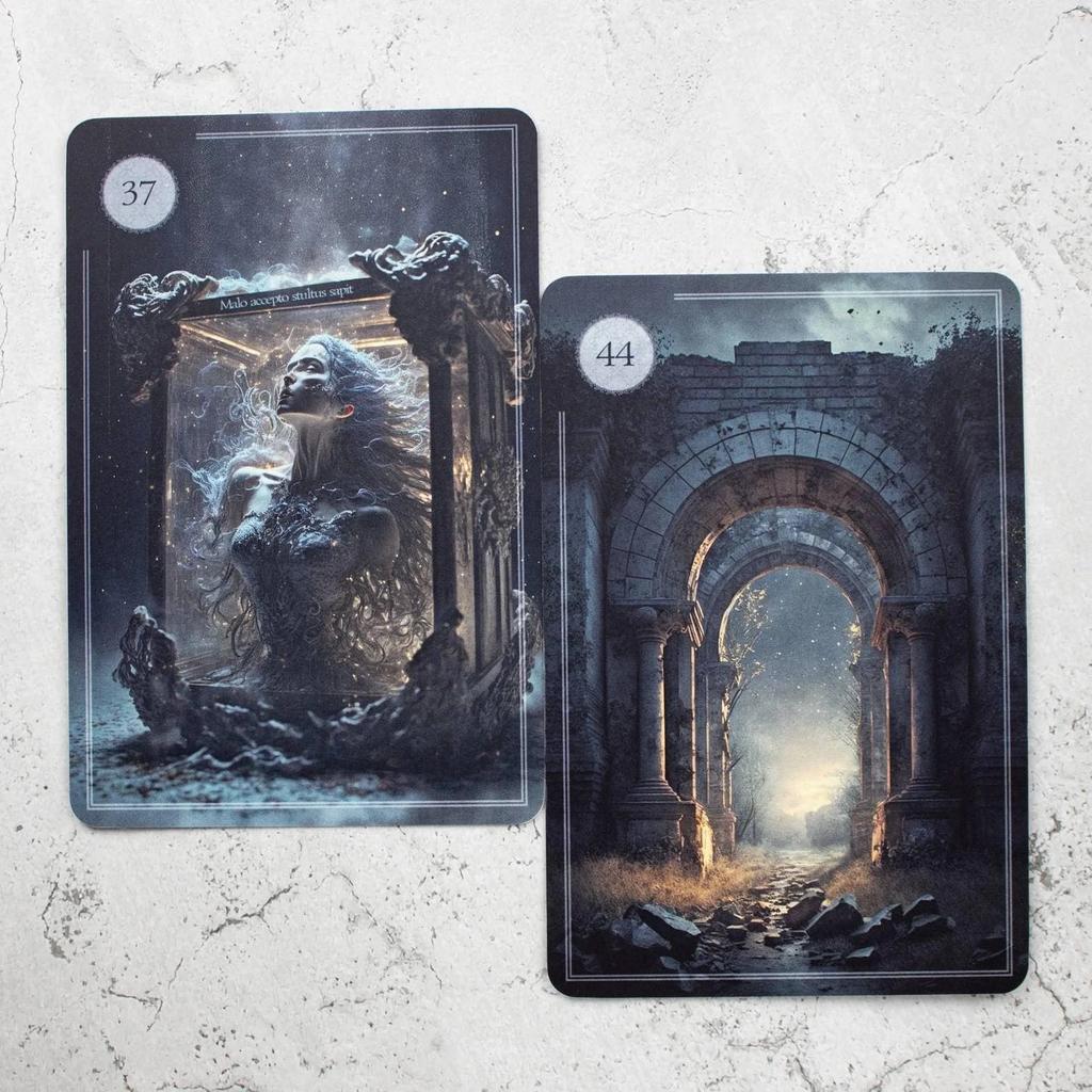 Juego de Mesa Baraja de Cartas Oráculo Noche de Luna 12x8cm