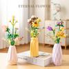 Idea Home Furnishing Building Brick Rose Sunflower Daisy Violet Construction Mini Block Flower Toy With Vase For Girl Gifts