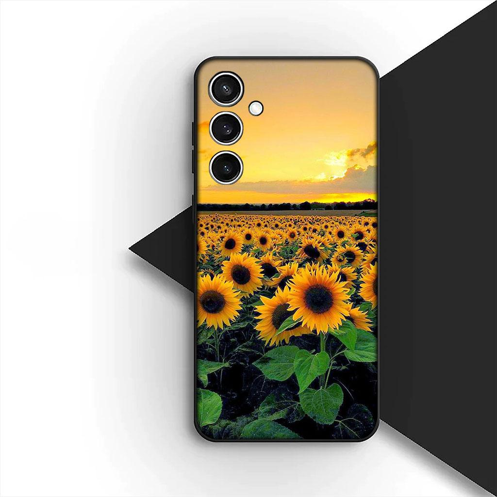Phone Cover for Samsung Galaxy S25 S24 S23 FE Ultra Plus S7 Edge S25+ S23+ A56 5G Soft Case Sunflower Fresh Little Daisy Flower