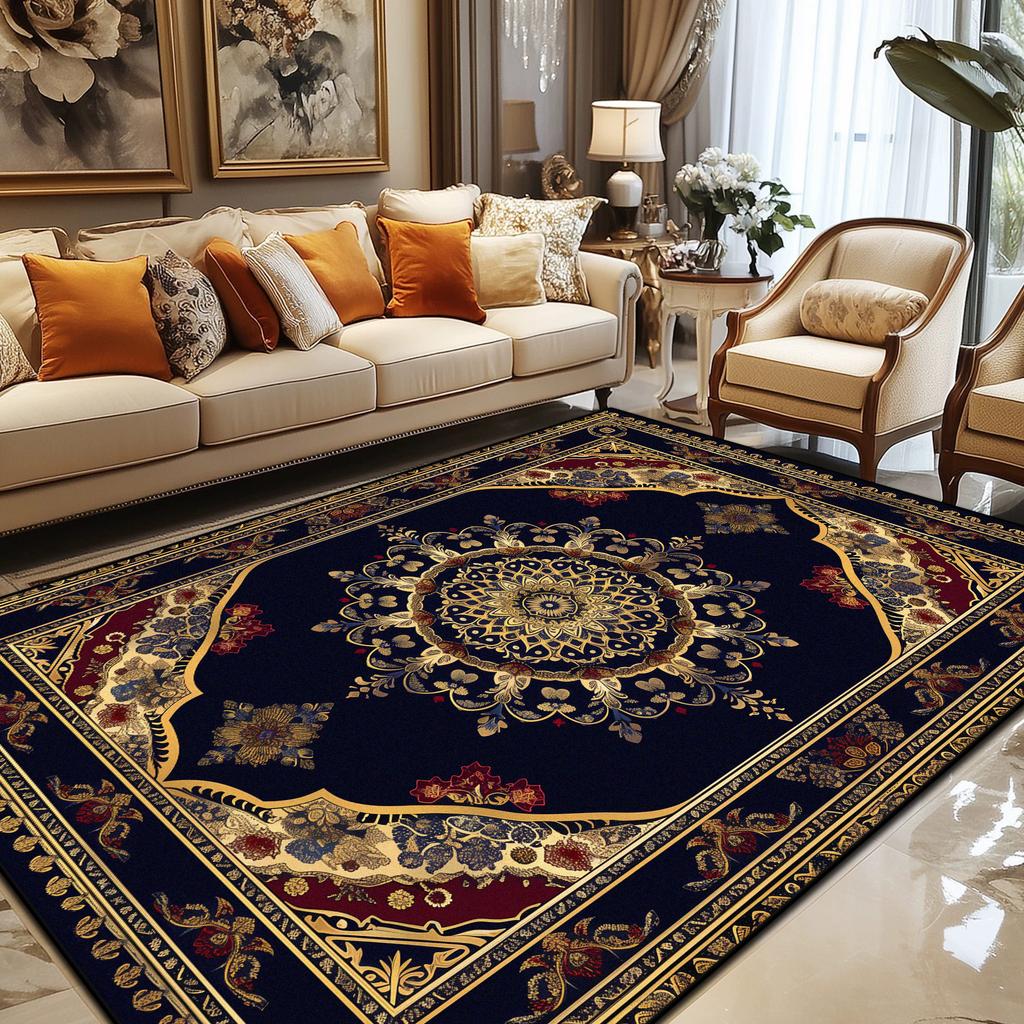 Persian Retro Rugs for Living Room Luxury Decoration Home Sofa Coffee Tables Non-slip Carpet Bedroom Bedside Fluffy Soft Mat