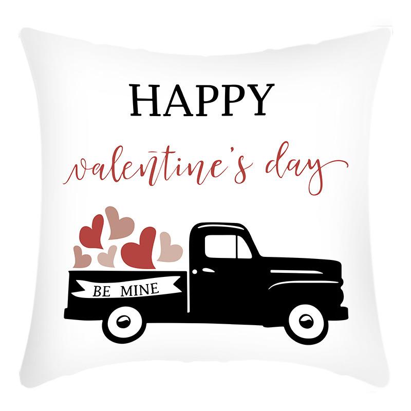 Valentine's Day Pillow Linen Printed Pillow Cover Home Living Room Decorative Cushion Cover
