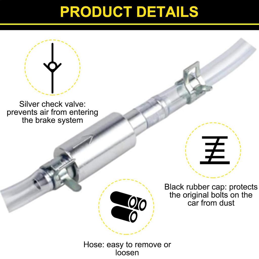 Brake Bleeder Hose Single Way Check Valve Tube Bleeding Tool Kit For Motorcycle Motorcycle Car Clutch Fluid Replacement