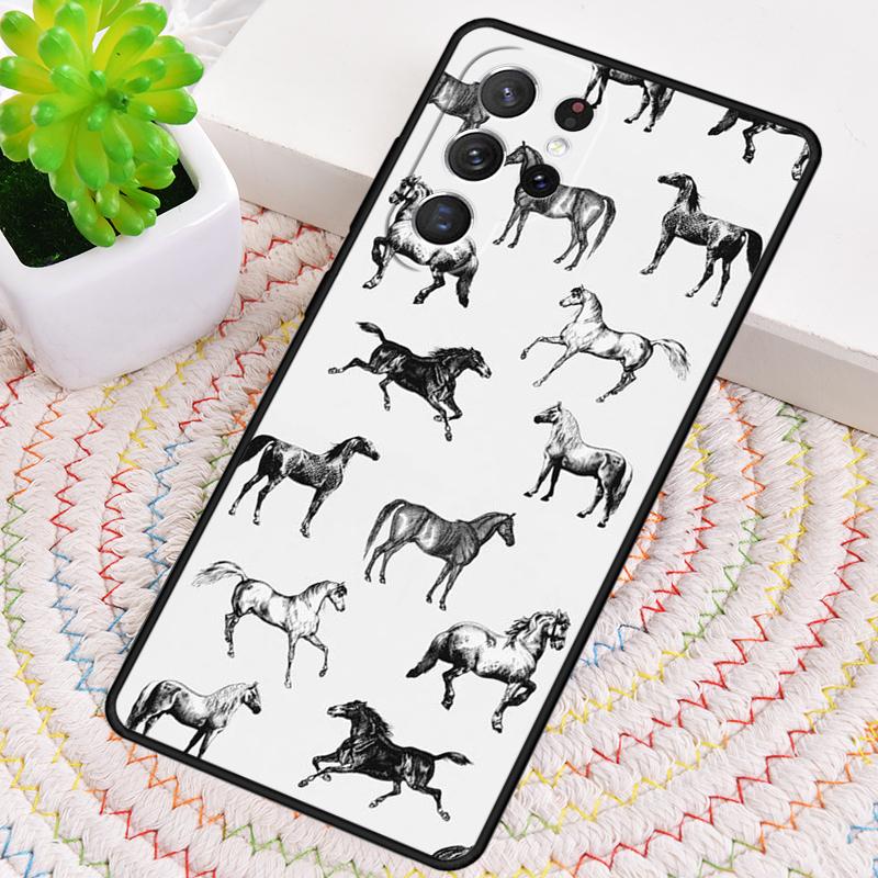 Pferde Muster Collage Silikon Handyhülle Für Samsung Galaxy note 10 pro S26 S25 S24 S23 S22 S21 Plus S25Ultra Capa Abdeckung