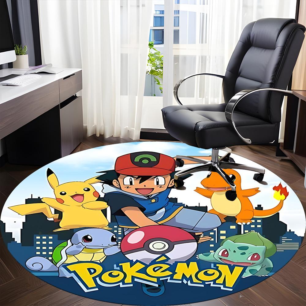 1pcPokemon Characters Office Round Area Rug, Indoor Mat Suitable For Office, Bedroom Living Room Home Decor, Room Deco, Offic a0928171